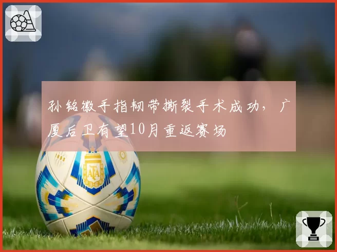 孙铭徽手指韧带撕裂手术成功，广厦后卫有望10月重返赛场